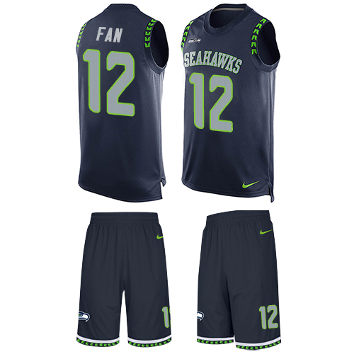 Nike Seahawks #12 Fan Steel Blue Team Color Men's Stitched NFL Limited Tank Top Suit Jersey - Click Image to Close